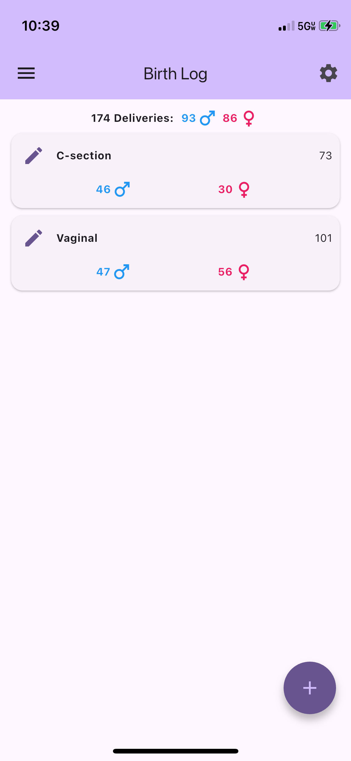 Birth Log screenshot 1